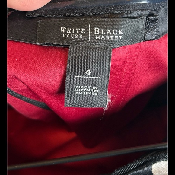 White House Black Market Black Red Floral Corset Top W Boning Size 4 - Picture 4 of 5